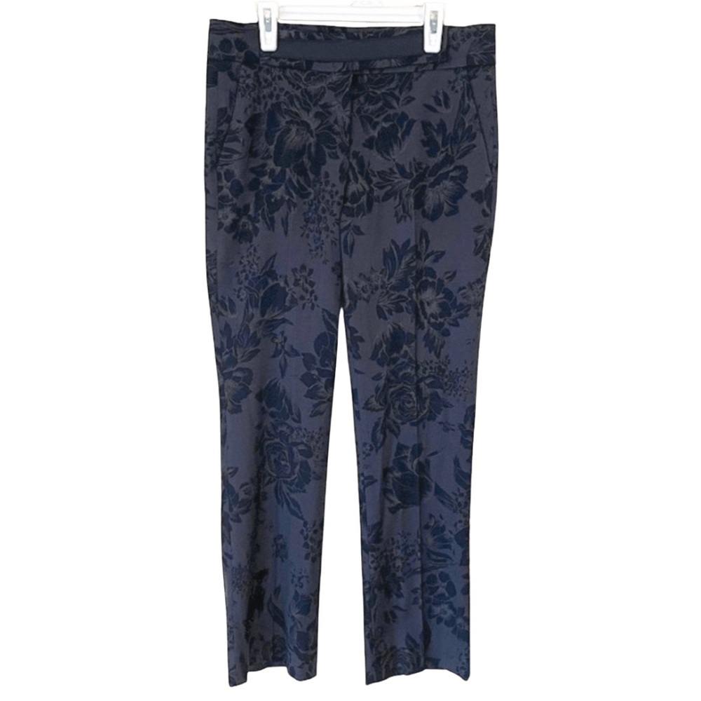 EUC Etro of Italy Black Lace Floral Pattern Trousers size 12 (42 Italian size)